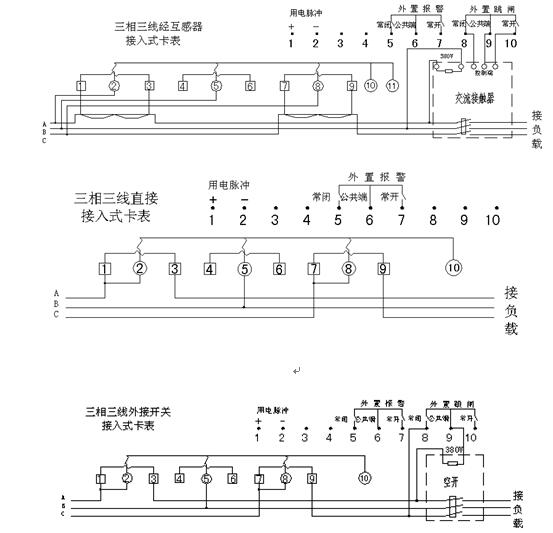 DTSY79-F型三相電子式預付費電能表（多費率型）線路圖