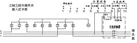 DTSY79-F型三相電子式預付費電能表（多費率型）線路圖