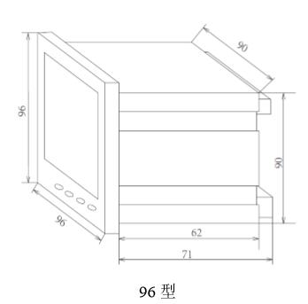 DH96-ECL3三相多功能電力監測儀（彩屏諧波）儀表尺寸